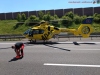 Umsturz - Stromleitung auf Fahrbahn, A3 Richtung Würzburg, 02.06.2020